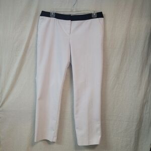 APT. 9 Panta, Womens Size 6, White Trousers with Black Waistband